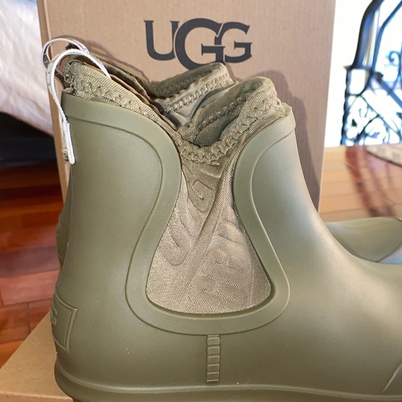 UGG Chevonne Ladies Rubber Ankle Wellington Boots Olive - Picture 4 of 4
